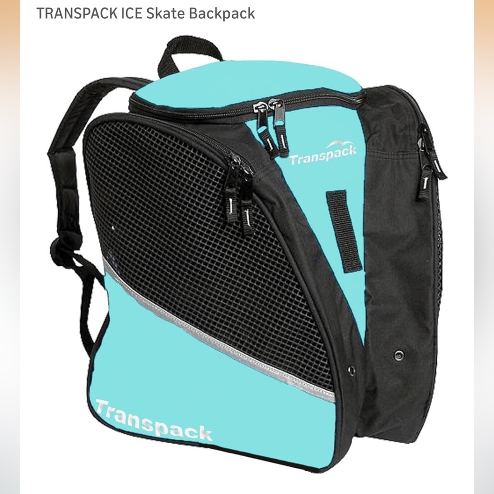Transpack Ice Skate Backpack in Aqua and Black